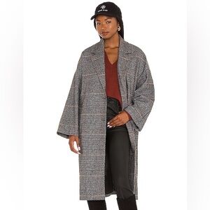 ASTR The Label Evanston Gray Plaid Oversized Coat
